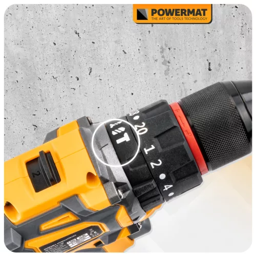 Akkus fúró-csavarozó, ütvefúró 16,8 V, 40 Nm, 2 × 1,5 Ah akkuval, kofferben, PM-WA-16.8V-1.5M – Powermat (PM1412)