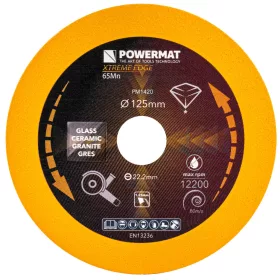  Gyémánt vágótárcsa üveghez és csempéhez 125 mm, 22,23 mm furattal, 1,25 mm, PM-TDCS-1251T – Powermat (PM1420)