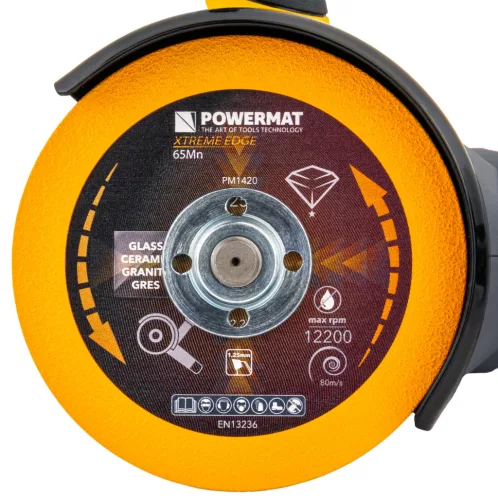 Gyémánt vágótárcsa üveghez és csempéhez 125 mm, 22,23 mm furattal, 1,25 mm, PM-TDCS-1251T – Powermat (PM1420)