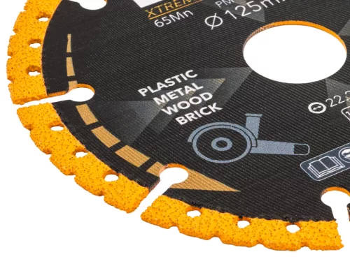Univerzális gyémánt vágótárcsa 125 mm, 22,23 mm furattal, 1,25 mm, PM-TDCS-1252T – Powermat (PM1421)