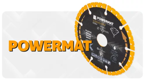 Univerzális gyémánt vágótárcsa 125 mm, 22,23 mm furattal, 1,25 mm, PM-TDCS-1252T – Powermat (PM1421)