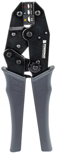 Érvéghüvely krimpelő fogó racsnis, 0,5–6 mm², 220 mm, PM-ZDK-1T – Powermat (PM1436)