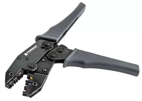 Érvéghüvely krimpelő fogó racsnis, 0,5–6 mm², 220 mm, PM-ZDK-1T – Powermat (PM1436)
