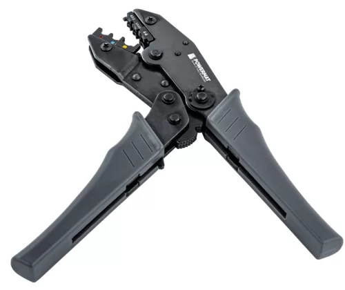 Érvéghüvely krimpelő fogó racsnis, 0,5–6 mm², 220 mm, PM-ZDK-1T – Powermat (PM1436)