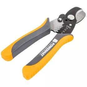   Blankoló és kábelvágó fogó 170 mm, 2,1–8,4 mm² (AWG 14–8), CrV, PM-STN-1T – Powermat (PM1439)