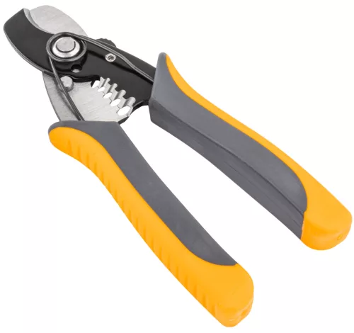 Blankoló és kábelvágó fogó 170 mm, 2,1–8,4 mm² (AWG 14–8), CrV, PM-STN-1T – Powermat (PM1439)