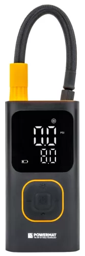 Akkus autós kompresszor, hordozható pumpa 10 bar, 2 × 2000 mAh, LCD kijelzővel, PM-KAP-150T – Powermat (PM1441)