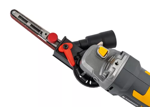 Szalagcsiszoló (ujjcsiszoló) adapter sarokcsiszolóhoz M14, 452 × 15 mm, 5 szalaggal, PM-ASTDS-452T – Powermat (PM1442)