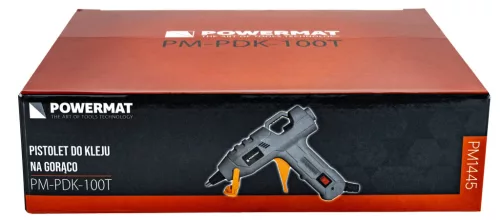 Ragasztópisztoly 100 W, 7 mm-es ragasztórúdhoz, 60 rúddal, tokban, PM-PDK-100T – Powermat (PM1445)