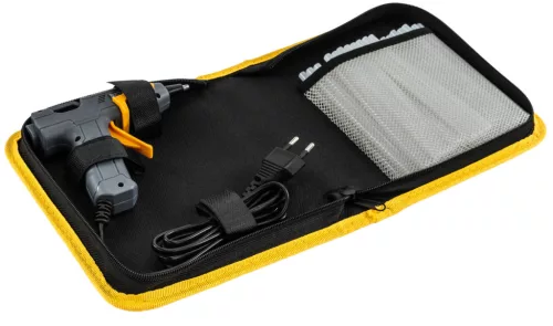 Ragasztópisztoly 100 W, 7 mm-es ragasztórúdhoz, 60 rúddal, tokban, PM-PDK-100T – Powermat (PM1445)