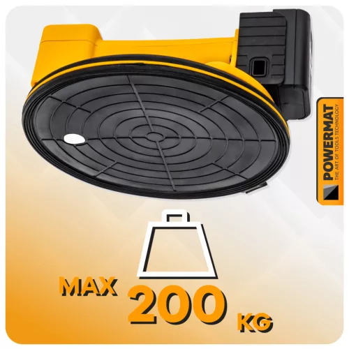 Akkus vákuumos tapadókorong, emelő 200 kg, 200 mm, 3,6 V, PM-APPS-200M – Powermat (PM1446)