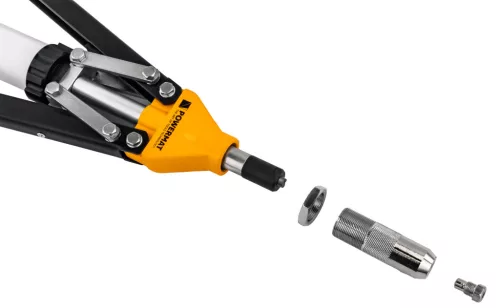 Karos popszegecshúzó fogó 3,2–6,4 mm, hosszú, 525 mm, tüskegyűjtő tartállyal, PM-NIR-525T – Powermat (PM1450)