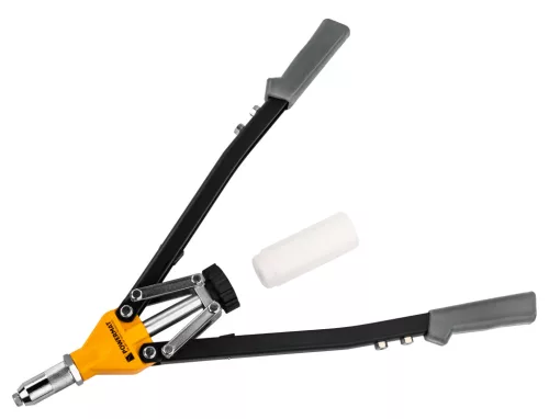 Karos popszegecshúzó fogó 3,2–6,4 mm, hosszú, 525 mm, tüskegyűjtő tartállyal, PM-NIR-525T – Powermat (PM1450)