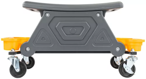 Gurulós szerelőülés, alacsony műhelyszék 35 cm, 200 kg, 3 tálcával, fékes kerekekkel, PM-SWA-200T – Powermat (PM1454)