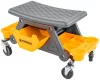 Gurulós szerelőülés, alacsony műhelyszék 35 cm, 200 kg, 3 tálcával, fékes kerekekkel, PM-SWA-200T – Powermat (PM1454)