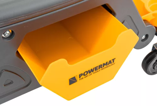 Gurulós szerelőülés, alacsony műhelyszék 35 cm, 200 kg, 3 tálcával, fékes kerekekkel, PM-SWA-200T – Powermat (PM1454)