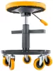 Gurulós műhelyszék, szerelőszék állítható magassággal 400–520 mm, 150 kg, 2 tálcával, PM-SWA-150T – Powermat (PM1455)