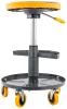 Gurulós műhelyszék, szerelőszék állítható magassággal 400–520 mm, 150 kg, 2 tálcával, PM-SWA-150T – Powermat (PM1455)