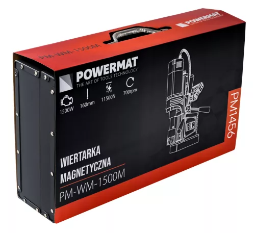 Mágnestalpas fúrógép 1500 W, 11 500 N, max. 50 mm, Weldon 19 mm, PM-WM-1500M – Powermat (PM1456)