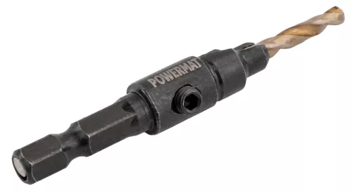 Fafúró süllyesztővel, csavarfészek-fúró készlet 4 részes, 2,4–3,5 mm, HEX 1/4", PM-ZWZP-4TN – Powermat (PM1459)
