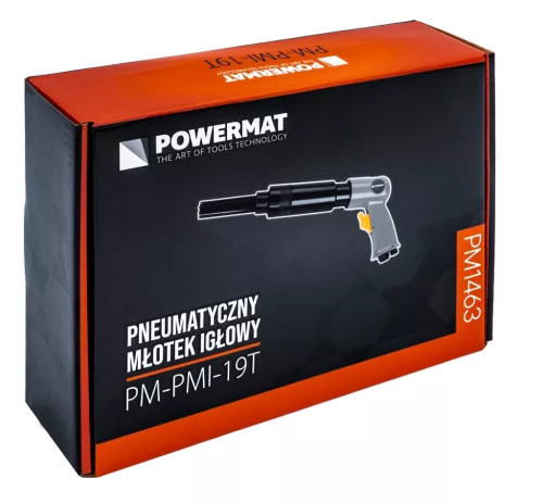 Pneumatikus tűs rozsdaverő, tűs kalapács 19 tűvel, 4500 ütés/perc, PM-PMI-19T – Powermat (PM1463)