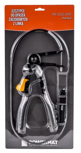 Bowdenes bilincsfogó rugós tömlőbilincsekhez, 690 mm-es bowdennel, zárral, PM-SDOZ-690T – Powermat (PM1466)
