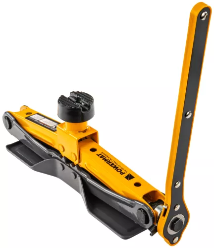 Ollós autóemelő 2,5 t, 130–445 mm, kerékkulccsal és táskával, PM-PTR-2500T – Powermat (PM1470)