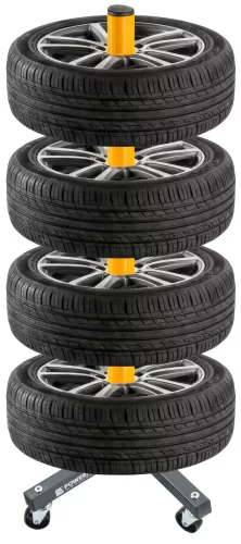 Kerékállvány, guruló gumitároló 4 kerékhez, max. 235 mm, 100 kg, összecsukható, PM-MSNK-235T – Powermat (PM1473)