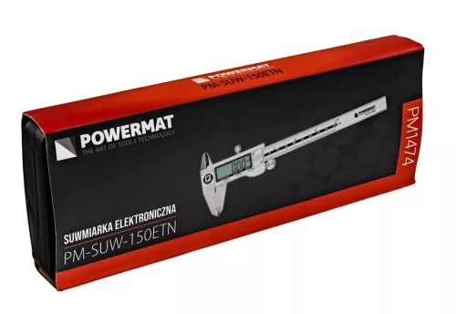 Digitális tolómérő 0–150 mm, 0,01 mm felbontás, LCD kijelzővel, PM-SUW-150ETN – Powermat (PM1474)