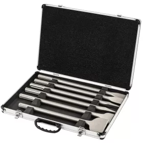   SDS Max vésőkészlet 6 részes, 360–400 mm, hegyes és lapos vésők, kofferben, PM-ZD-6T – Powermat (PM1489)