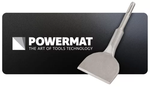 Hajlított széles lapos véső SDS Plus 75 mm, 165 mm, 15°, csempe- és vakolatvéső, PM-DL-15T – Powermat (PM1491)