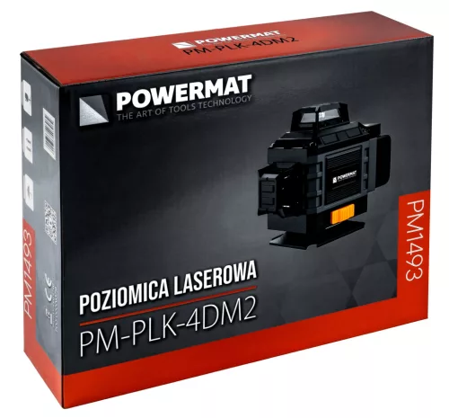 Zöld keresztlézer, 4D vonallézer 16 vonal, 360°, 40 m, állvánnyal, kofferben, PM-PLK-4DM2 – Powermat (PM1493)