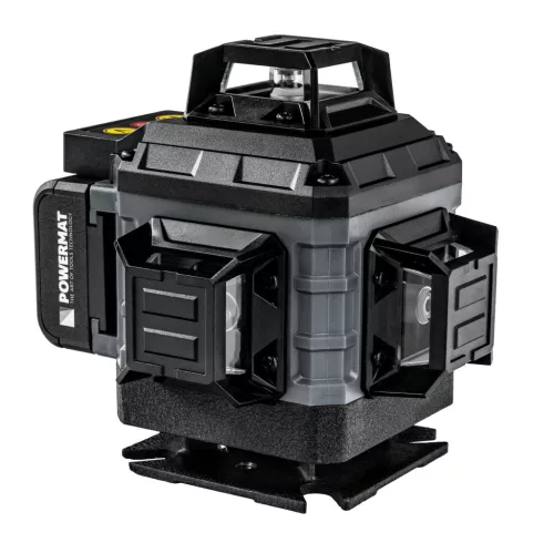 Zöld keresztlézer, 4D vonallézer 16 vonal, 360°, 40 m, állvánnyal, kofferben, PM-PLK-4DM2 – Powermat (PM1493)
