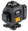Zöld keresztlézer, 4D vonallézer 16 vonal, 360°, 40 m, 3600 mAh akkuval, kofferben, PM-PLK-4DM3 – Powermat (PM1494)