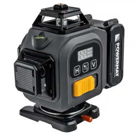   Zöld keresztlézer, 4D vonallézer 16 vonal, 360°, 40 m, 3600 mAh akkuval, kofferben, PM-PLK-4DM3 – Powermat (PM1494)