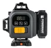 Zöld keresztlézer, 4D vonallézer 16 vonal, 360°, 40 m, 3600 mAh akkuval, kofferben, PM-PLK-4DM3 – Powermat (PM1494)