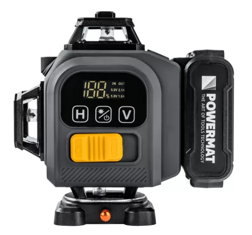Zöld keresztlézer, 4D vonallézer 16 vonal, 360°, 40 m, 3600 mAh akkuval, kofferben, PM-PLK-4DM3 – Powermat (PM1494)