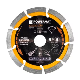   Gyémánt vágótárcsa 125 mm, szegmentált, 22,23 mm furat, 2,4 mm, PM-TDCS-1253T – Powermat (PM1495)
