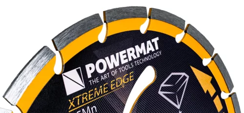 Gyémánt vágótárcsa 230 mm, 18 szegmenses, 22,2 mm furat, száraz/nedves, PM-TDCS-2302T – Powermat (PM1496)