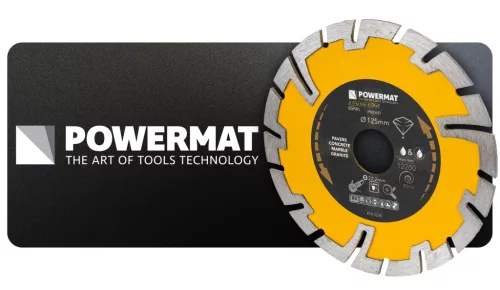 Gyémánt vágótárcsa szegmentált 125 mm, 22,23 mm, száraz/vizes vágás, PM-TDCS-1254T – Powermat (PM1497)