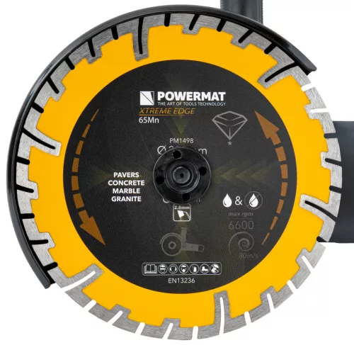 Gyémánt vágótárcsa szegmentált 230 mm, 22,23 mm, száraz/vizes vágás, PM-TDCS-2303T – Powermat (PM1498)