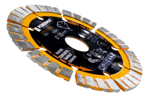 Gyémánt vágótárcsa 125 mm, szegmentált, 22,23 mm furat, 2,8 mm, PM-TDCS-1255T – Powermat (PM1499)