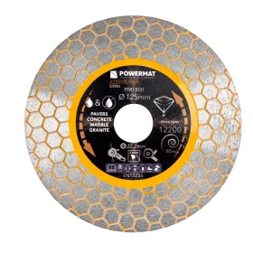   Gyémánt vágótárcsa csempéhez 125 mm, HEX, 22,23 mm furat, 1,6 mm, PM-TDCS-1256T – Powermat (PM1500)