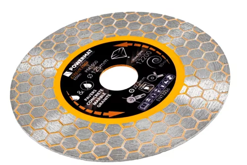 Gyémánt vágótárcsa csempéhez 125 mm, HEX, 22,23 mm furat, 1,6 mm, PM-TDCS-1256T – Powermat (PM1500)
