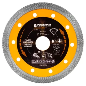   Gyémánt vágótárcsa 125 mm, 22,23 mm furat, 1,4 mm vékony, Extreme Edge, PM-TDCS-1257T – Powermat (PM1501)