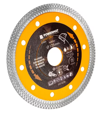 Gyémánt vágótárcsa 125 mm, 22,23 mm furat, 1,4 mm vékony, Extreme Edge, PM-TDCS-1257T – Powermat (PM1501)