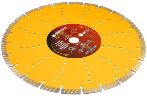 Gyémánt vágótárcsa 350 mm, 25,4 mm furat, betonvágó géphez, PM-TDCS-3502T – Powermat (PM1503)
