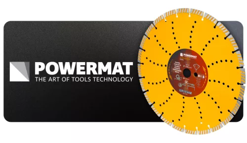 Gyémánt vágótárcsa 350 mm, 25,4 mm furat, betonvágó géphez, PM-TDCS-3502T – Powermat (PM1503)