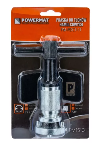 Fékdugattyú-visszanyomó prés, 3/8" csappal, 19 mm-es kulccsal is hajtható, PM-PDCT-1T – Powermat (PM1510)