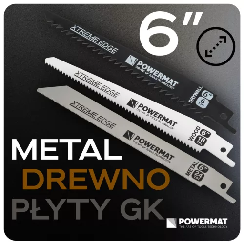 Univerzális kézifűrész 3 az 1-ben, cserélhető lappal fához, fémhez, gipszkartonhoz, 310 mm, PM-PRU-3W1T – Powermat (PM1519)